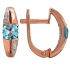 Серьги с бриллиантом и топазом EHIN1637-76BQ-R 2010 г инфо 11483r.
