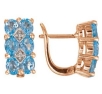 Серьги с бриллиантом и топазом KE05-35741-76BL-R 2009 г инфо 11490r.